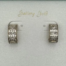 SWAROVSKI CRYSTAL GALLERY GOLD HUGGIE EARRINGS - NEW IN GIFT BOX