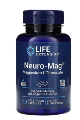 Life Extension Neuro-Mag, Magnesium L-Threonat, 90 vegetarische Kapseln. Neu