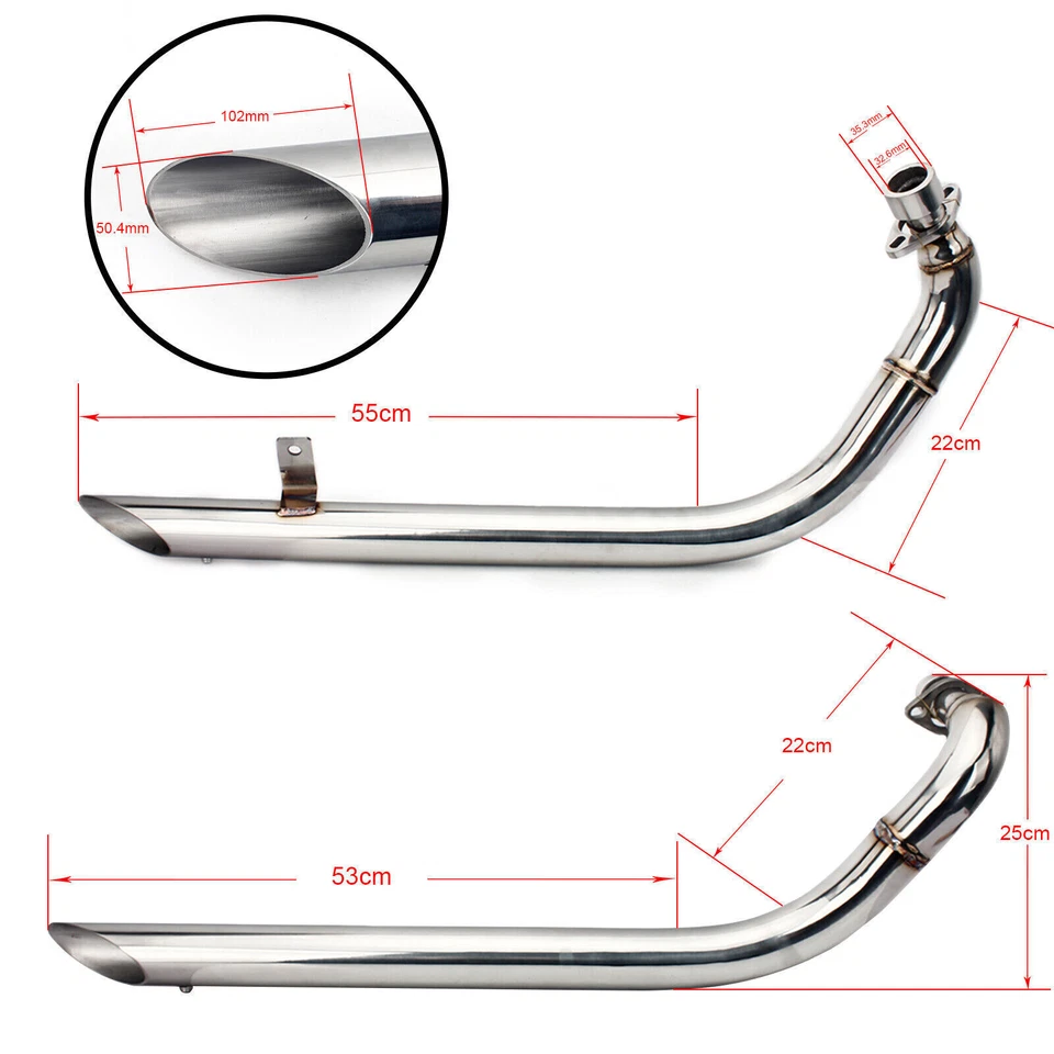 Pot d'échappement Silencieux Pour Yamaha Virago XV 535 400 1987-2004 XV535 XV400 - Photo 2/4