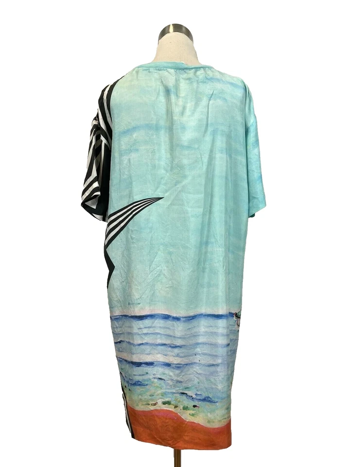 Женское шелковое платье-рубашка Walter Van Beirendonck с коротким рукавом размер S - Изображение 3 из 4