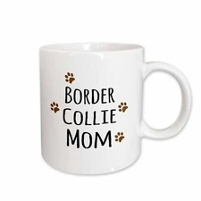 3dRose Border Collie Dog Mom - Doggie by breed - brown muddy paw prints love - d