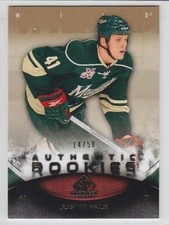 2010-11 UD SPGU JUSTIN FALK RC GOLD /50 Authentic Rookie SP Game Used #162 Wild