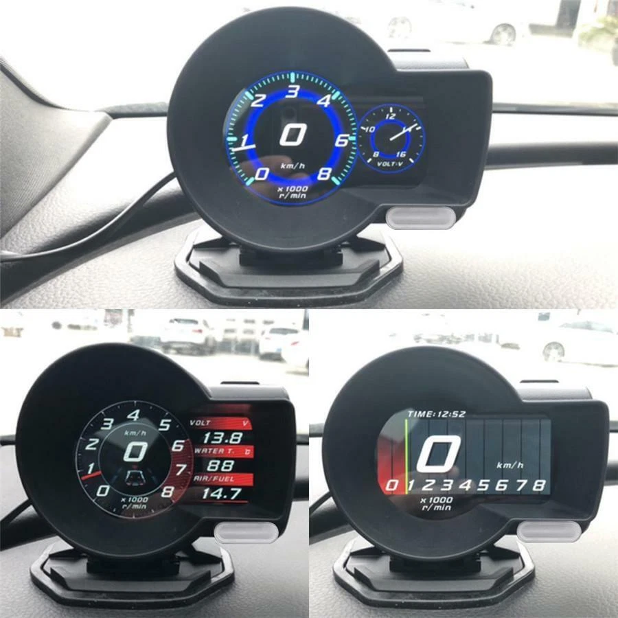HUD Head-Up Display OBD2 Coche Digital Multi Gauge Boost Herramienta de Escaneo + Base de Pantalla Foto 2 de 4