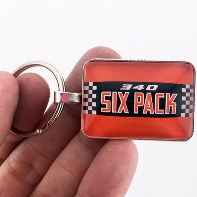 Vintage Chrysler Plymouth Dodge 340 Six Pack Air Cleaner Decal Mopar Keychain