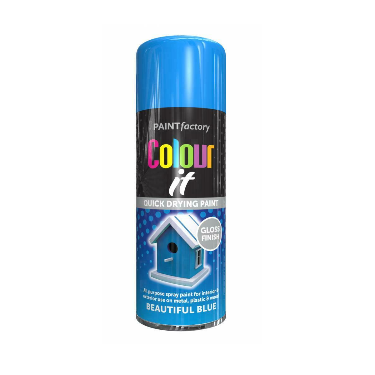 400 Ml Kleur IT Jet Black Gloss All Purpose Huishoudelijke Spray Verf Voor Metalen Hout Plastic