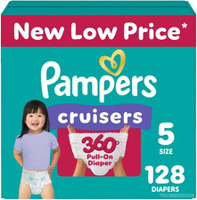 Pampers Diapers - Cruisers 360 - Size 5, 128 Count, Babyproof up to 100 Leakpro