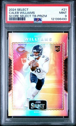 Caleb Williams 2024 Select #21 Score Select TB-Prizm PSA 9