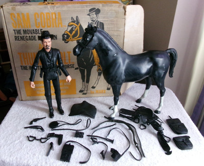 Vintage Louis Marx Action Figure Horse Sam Cobra & Thunderbolt