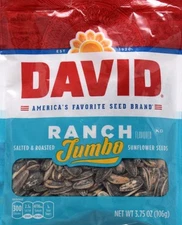 David Jumbo Ranch Sunflower Seeds, 3.75 oz. Bags