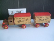 DDR Holzspielzeug, LKW mit Anhänger Pewesti Transporte