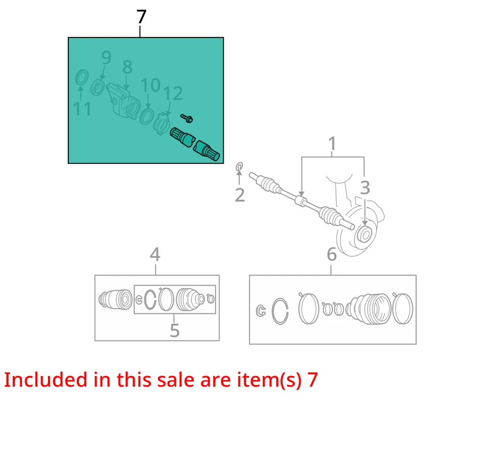 Mazda Cx-7 2010-2012 eje trasero pasajero CV C/V DUIP3 Foto 3 de 4