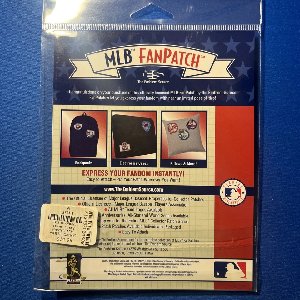 2018 MLB Fanpatch Shohei Ohtani Home Jersey Patch - Image 2 of 2