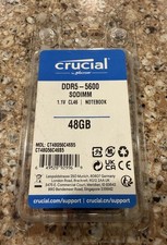 Crucial 48GB DDR5 5600 SODIMM 1.1V CL46 Notebook CT48G56C46S5 BRAND NEW 