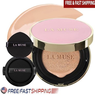 Korean Cushion Foundation Lightweight Hydrating Long Lasting Dewy Finish Glow US