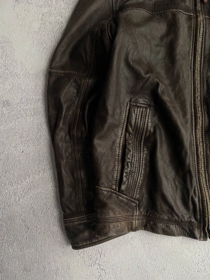 Vintage TIMBERLAND Lambskin Leather Jacket Season 14 Mens L Brown Bomber - Image 3 of 4