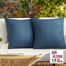 Pack of 2 Outdoor Throw Pillow 18" x 18" Pack of 2 Navy Blue