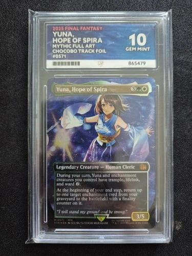 Yuna, Hope of Spira-Chocobo Foil-MTG Final Fantasy Mythic Full Art-ACE 10 Grade