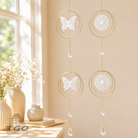 Formano Fensterdeko Kreis Mit Blume Schmetterling Gold 2Er Set- 561565