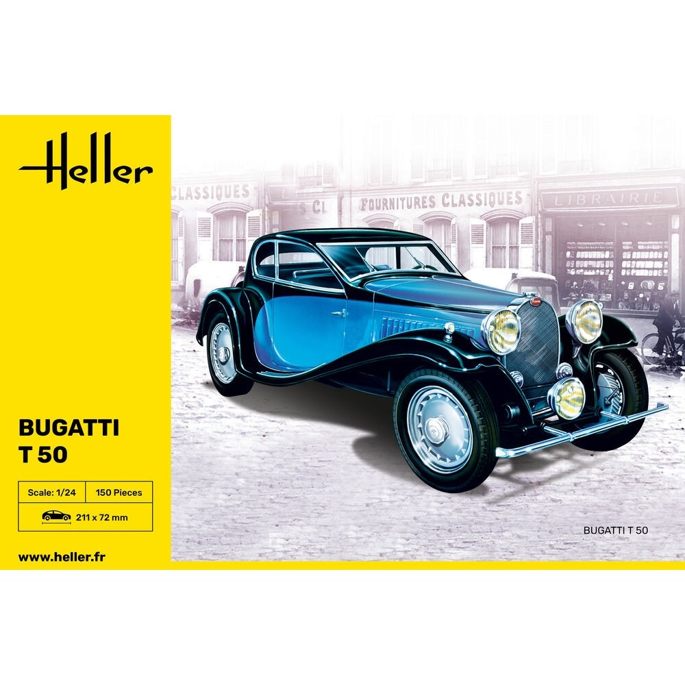 Maquette plastique Bugatti T 50 Heller 80706 réplique voiture miniature 1:24
