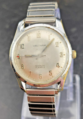 w/Running Video Vintage Waltham Incabloc 17 Jewel Red Arrow wind Up Men's Watch