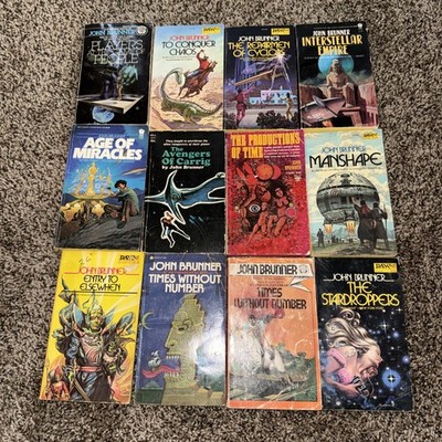 John Brunner lot of 12 different vintage Science Fiction paperback books