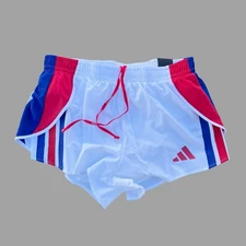 adidas mens white 2" inseam Luxe retro split booty short shorts size S M L