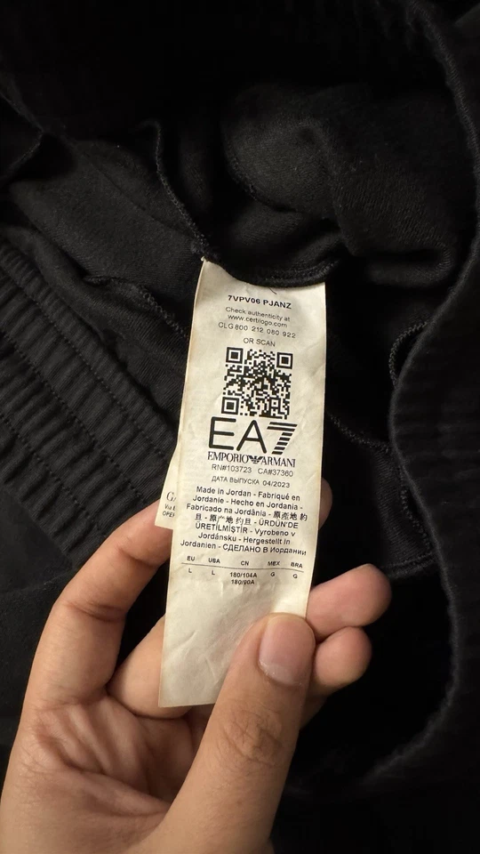 Pantalones deportivos/joggers para hombre Emporio Armani EA7 negros L Foto 4 de 4