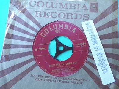 ROSEMARY CLOONEY - Where Will The Dimple Be 7 inch vinyl VG