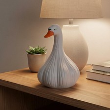 Schreibtisch-Dekoente Verspielt Wei&szlig;e Entenstatue Stur und Leicht f&uuml;r B&uuml;ro