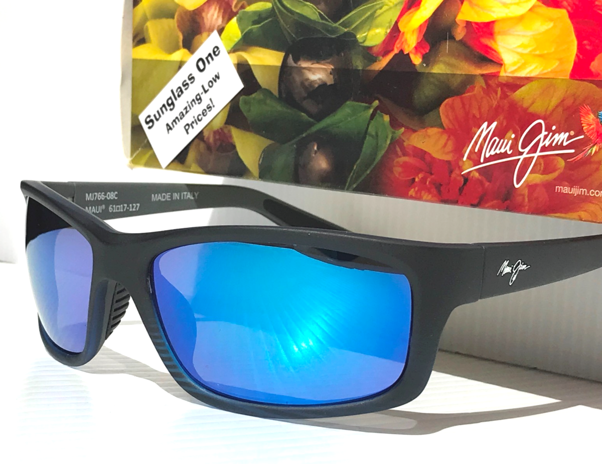 Maui Jim KANAIO COAST Matte Trans Blue Black POLARIZED Blue