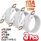 120W USB C To USB C Cable Fast Charging Charger Cord For iPhone 15 Samsung Xiaom