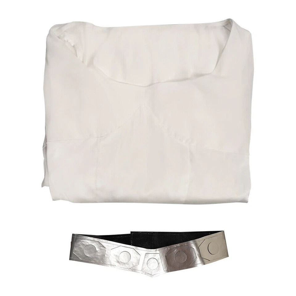 Princesa Leia Organa Solo Disfraz Juegos con disfraces Blanco Vestido Cinturón Halloween Fiesta Traje Foto 3 de 4