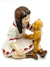 Selten Villeroy Boch Weihnachten Szene Mädchen mit Teddy Bear Christmas Joy