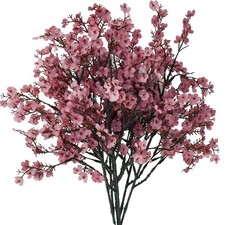 6 Bundles Artificial Dusty Pink Babys Breath Flowers 18.5 Inch Silk
