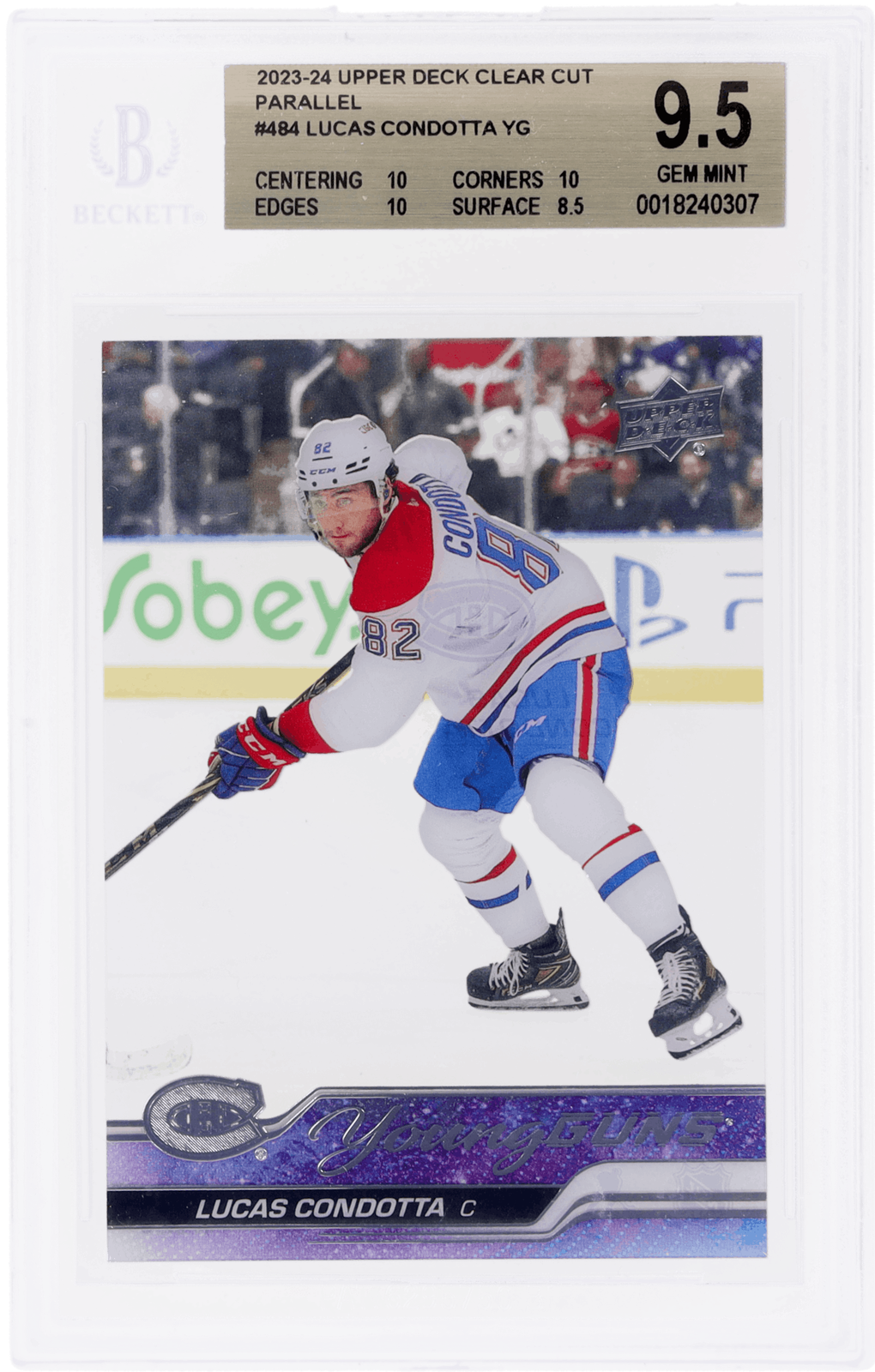 2023-24 Upper Deck Series 2 - Young Guns Lucas Condotta #484 Clear Cut (RC)