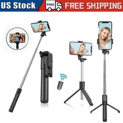 Selfie Stick Tripod Remote Desktop Stand Cell Phone Holder For iPhone Samsung US