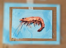 Shrimp oil painting 
