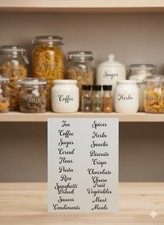 2 Sheets Large Kitchen Pantry Labels Script Decals for Food Storage & Spice Jars