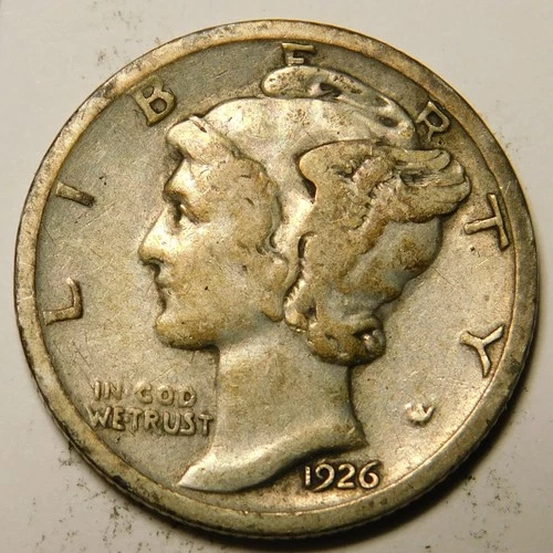 1926 S Mercury Dime F - VF   "Actual Coin Pictured - Not Cleaned"