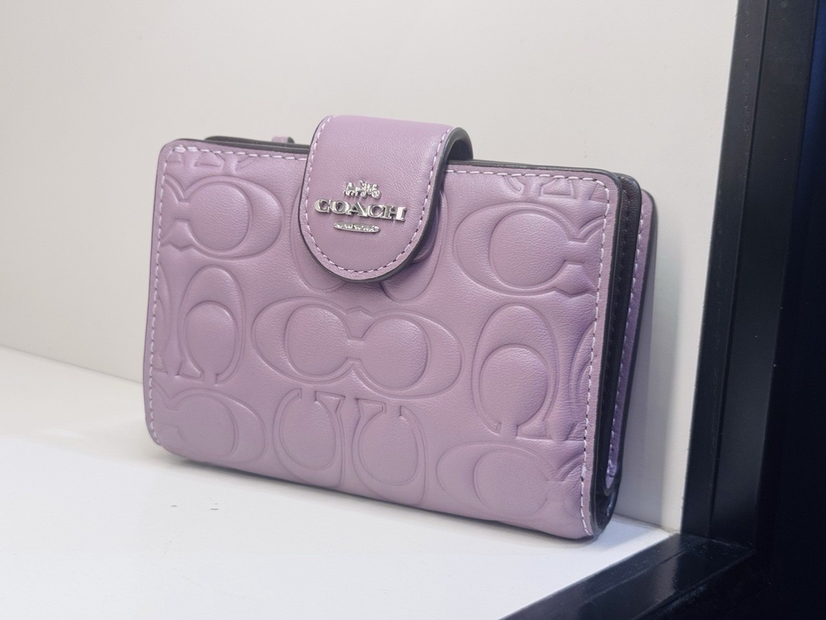 COACH CZ341 Medium Corner Zip Wallet in Signature Leather Jasmine