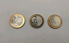 2019 2020 & 2021 Philippines 20 Piso Bi-Metallic.Pres. Quezon.Complete Year.UNC.