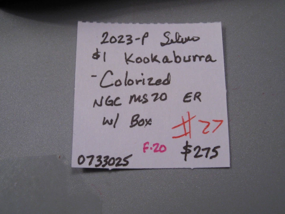 2023-p de Plata Kookaburra Coloridas Dollar. Australia. NGC MS70 Er W/ Caja #27 - Imagen 4 de 4