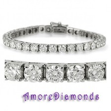 36 ct G SI1 round ideal cut diamond square box 4 prong tennis bracelet platinum