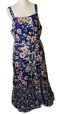 Studio B By Bobeau Size 2X Sleeveless Floral Long Woman's Summer Dress