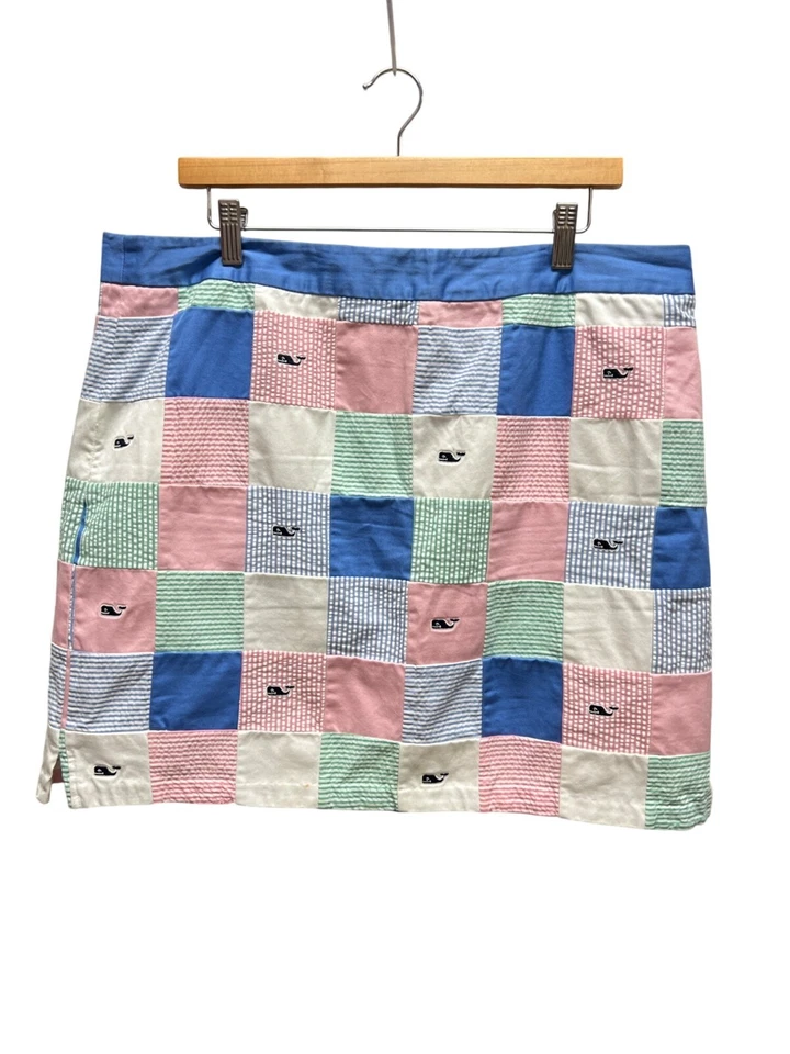 Vineyard Vines Margo Seersucker Patchwork Coastal Skirt - Image 2 of 4