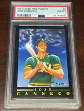 Jose Canseco 1991 Fleer Baseball - Pro-Visions #6 PSA 8 Freshly Graded Athletics