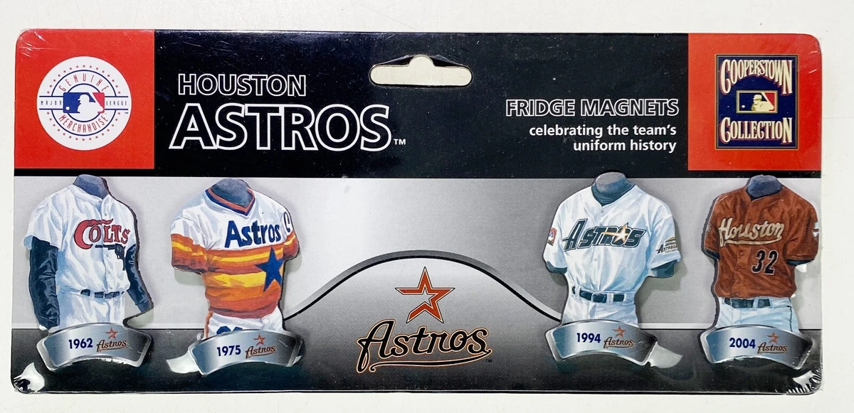 Houston Astros Fridge Magnet 4 Pack Uniform Jersey History MLB Baseball