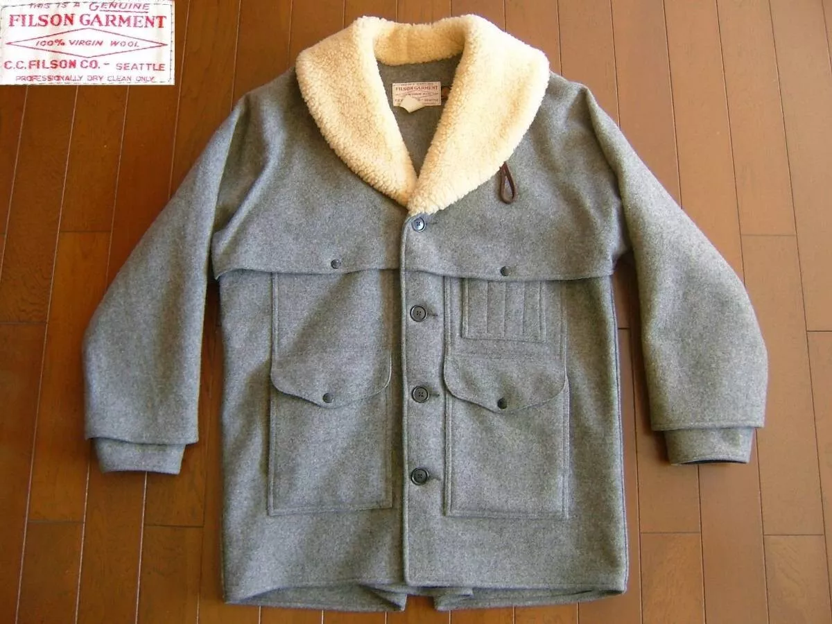 Filson Double Mackinaw Wool Packer Coat Gray Size 44