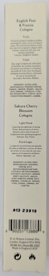 Jo Malone Sakura Flor de Cerezo + Pera Inglesa y Fresia Colonia Juego de Viaje Foto 3 de 3