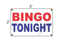 2x3 BINGO TONIGHT Red White  Blue Banner Sign NEW Discount Size  Price